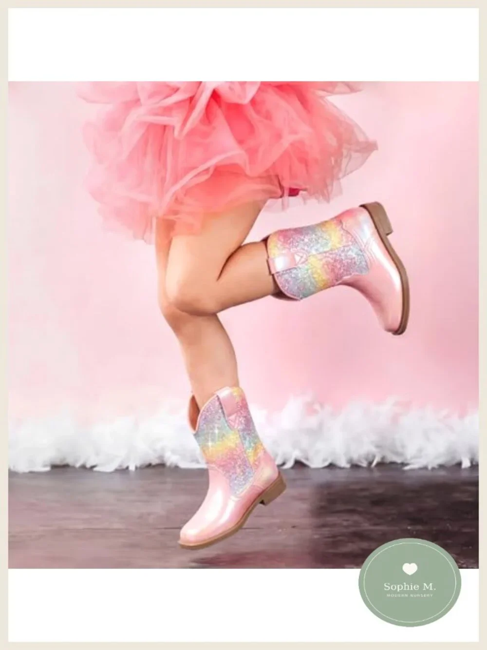Toddler Cowboy Boots Glitter Western Pull-On Girls Boys